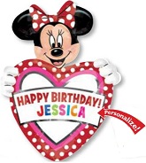 24" Minnie Mouse Happy Birthday Personalize Jumbo Balloon with stickers