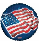 9" Airfill Only Waving US Flag Balloon
