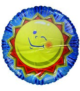 36" Smiling Sun Blue Stripes Jumbo Balloon