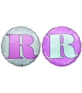 18" Classic Letter Balloon Letter "R" Pink/White