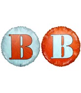 18" Classic Letter Balloon Letter "B" Orange/White