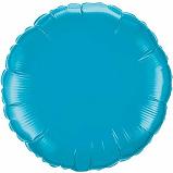 4" Airfill Only Turquoise Plain Foil Round