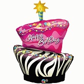 41" Birthday Funky Zebra Stripe Cake Jumbo
