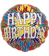 4"Airfill Only Happy Birthday Feathery Blast Balloon