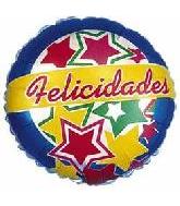 9" Airfill Only Balloon Felicidades Stars (Spanish)