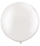 30" Qualatex Latex Balloons Pearl WHITE (2 Per Bag)