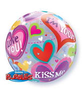 22" Be Mine Valentine Hearts Single Bubble