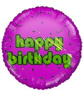 2" Happy Birthday Gold & Pink Airfill Mylar Balloon