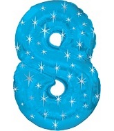 38" Blue Sparkle Eight Number Balloon