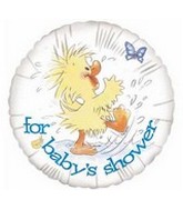 18" For Baby's Shower Duck in Puddle Balloon