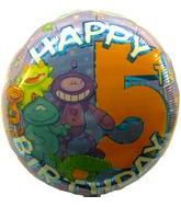 18" Happy 5th Birthday Unique Foil Balloon
