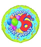 18'' Happy 6th Birthday Balloon