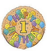 18" Happy Birthday Festive 1st Balloon