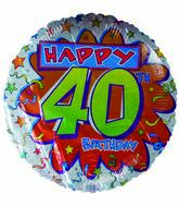 18" Happy 40th Birthday Streamers