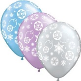 11" Snowflakes & Circles Assorted Latex Balloons (50 Count)