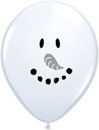 5" Qualatex Latex Balloons WHITE Snowman (100 Per Bag)