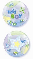 22" Baby Boy Airplanes Plastic Bubble Balloons