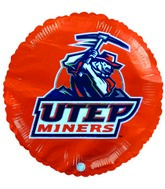 9" UTEP Miners Logo Football Orange Balloon Collegiate