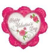 26" Valentine Ruffled Heart Pink