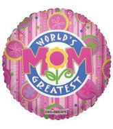 36" World's Greatest Mom Floral Fun Balloon