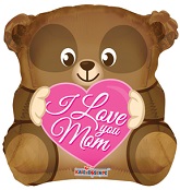18" Love You Mom Bear Shape Balloon