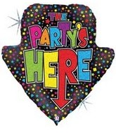 30" Holographic The Party's Here Arrow