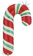 41" Holographic Candy Cane Shape Balloon