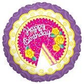 18" Happy Birthday Cake Balloon