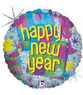 18" Happy New Year Holographic Balloon