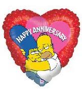 18" Simpsons Anniversary Heart Mylar Balloon