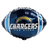 9" Airfill Only NFL Football Balloon San Diego Chargers