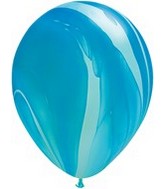 11" Blue Rainbow Super Agate Latex Balloons