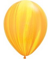 11" Yellow Orange Rainbow Super Agate Latex Balloons