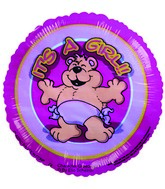4" Airfill Only Girl Bear With Diaper Balloon