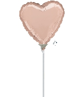 9" Airfill Only Rose Gold Balloon Heart