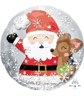 24" Insider Santa & Cute Deer Balloon