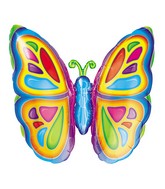 25" Bright Colorful Butterfly Balloon