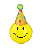 Airfill Only Mini Shape Party Hat Smiles Balloon
