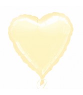 32" Jumbo Heart Metallic Pearl Ivory Balloon