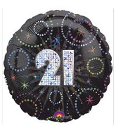 18" A Time To Party 21 Holographic Balloon