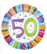 18" Holographic Radiant Birthday 50 Balloon
