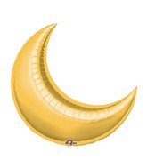 35" Gold Crescent Moon Balloon