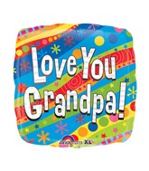 18" Colorful Love You Grandpa Balloon