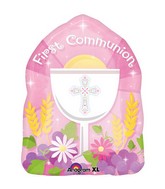 18" Blessed 1st Communion Pink SuperShape