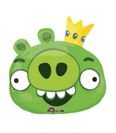 23" Angry Birds Green King Pig Shape Balloon