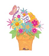 35" SuperShape Spring Flower Pot Balloon Packaged