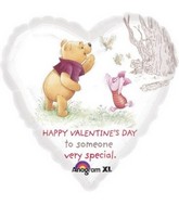 18" Happy Valentines Day Pooh & Piglet Balloon