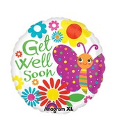 21" ColorBlast Cute Butterfly Get Well Balloon