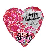 29" Singing Happy Valentines Day Sweet Paisley Packaged Balloon