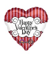 Jumbo Happy Valentines Day Candy Striped Balloon